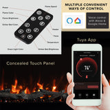 Modern Ember Highmark 60 Inch Smart Linear Electric Fireplace - Premium Flame with 10 Colors, Sleek Hidden Vent Design, Install Recessed in-Wall or Wall-Mount, WiFi and Voice-Enabled Modern Ember