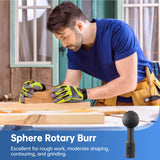 Varku Sphere Rotary Burr, Carbon Steel Ball Grinding Head Power Carving Tools, Wood Polishing Carving Engraving Drilling Bits. 5/8-11 Threads for 4 1/2 and 5 Inch Angle Grinder Varku