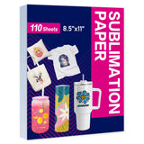Joyclub Sublimation Paper 8.5x11 Inch 110 Sheets Compatible with Sublimation Printer and Sublimation Ink for Mugs Tumblers T-Shirts Light Fabric Tote Bags and Other Sublimation Blanks Products Joyclub