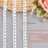 URROMA White Lace Trim Lace Ribbon, 15 Yards Tassels Lace Trim Embroidery Lace Trim Vine lace for Garment Sewing DIY Craft Costumes Home Decor, 1.3cm URROMA