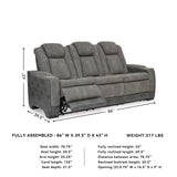 Signature Design by Ashley Next-Gen DuraPella Modern Faux Leather Power Reclining Sofa with Adjustable Headrest, Gray Signature Design by Ashley