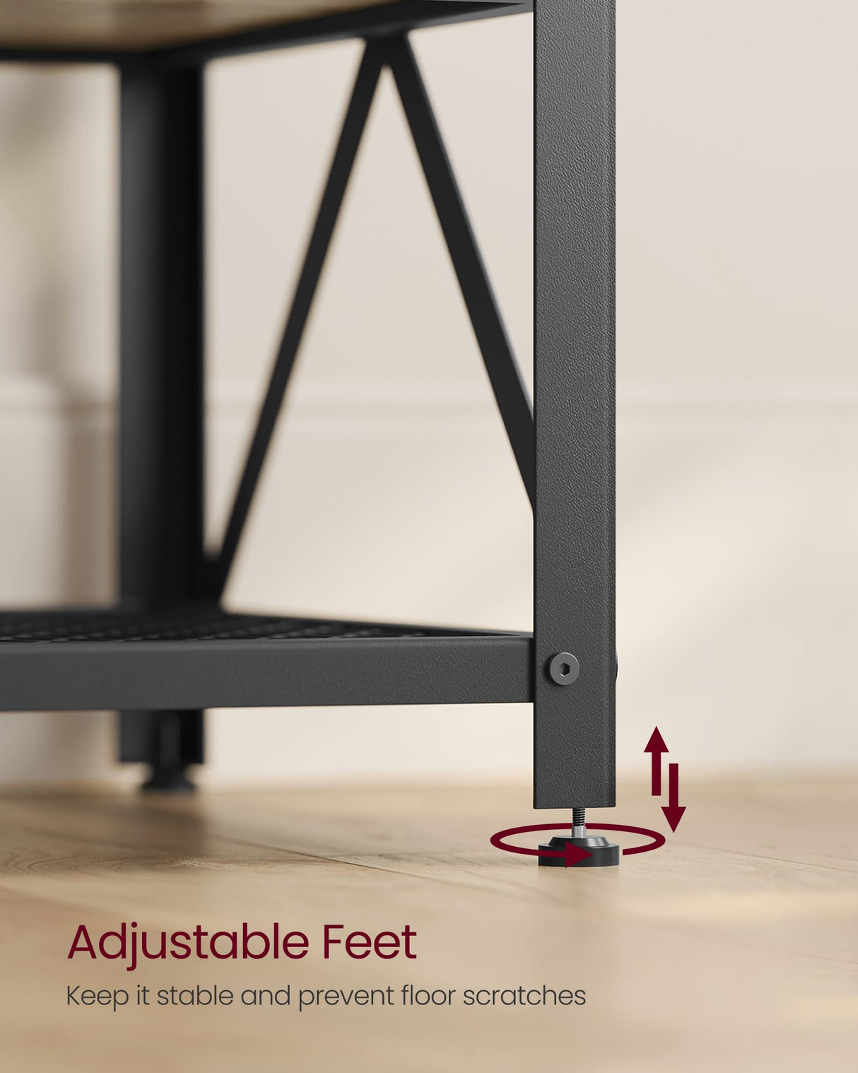 VASAGLE Modern TV Stand for TVs up to 65 Inches, 3-Tier Entertainment Center, Industrial TV Console Table with Open Storage Shelves, for Living Room, Bedroom, Turquoise Brown and Black ULTV097B60 VASAGLE