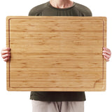 24 x 18 Bamboo Cutting Board, Large Kitchen Chopping Board for Meat, Butcher Block Cutting Board, Carving Board with Handle and Juice Groove for GAOMON