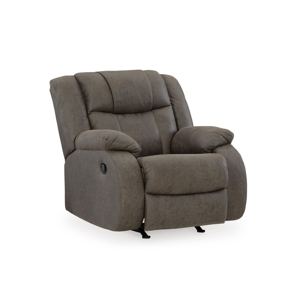 Signature Design by Ashley First Base Modern Faux Leather Rocker Recliner, Gray Signature Design by Ashley