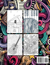 Relaxing Music - Coloring Book For Adults: Musical Instruments With Anti Stress Mandala Designs WoodArtSupply