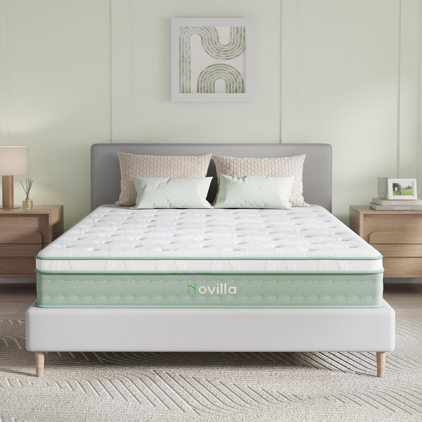 Novilla Full Mattress, 12 Inch Hybrid Mattress in a Box, Gel Inflation Memory Foam with Pocket Coils for a Cozy Night, Durable Support, Full Size Pillow Top Mattress