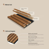 HPINUB 3D Acoustic Panels,Fluted Sound Absorbing Panel with Wood Finish for Stylish Decor and Noise Reduction,Textured Slat Wall Panels Wood Slats for Wall and Ceiling-23.6"x47.2"x2pcs(Walnut) HPNIUB
