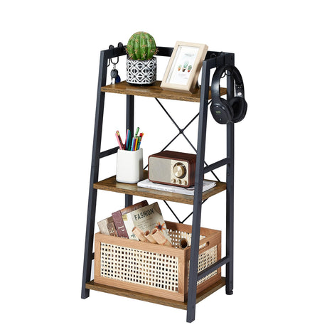 EYOCAL 3-Tier Bathroom Ladder Shelf, Standing Tower Shelf Bookcase Freestanding Tower for Living Room Home and Office EYOCAL