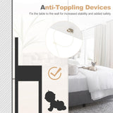 CHARMAID Makeup Vanity Desk - 44 inch White Vanity Desk with Flip Top Mirror, 2 Large Drawers, 9 Storage Compartments, Girls Makeup Dressing Table Writing Desk for Bedroom Home Office CHARMAID