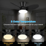 ocioc Quiet Ceiling Fan with LED Light DC motor 32 inch Large Air Volume Remote Control for Kitchen Bedroom Dining room Patio ocioc