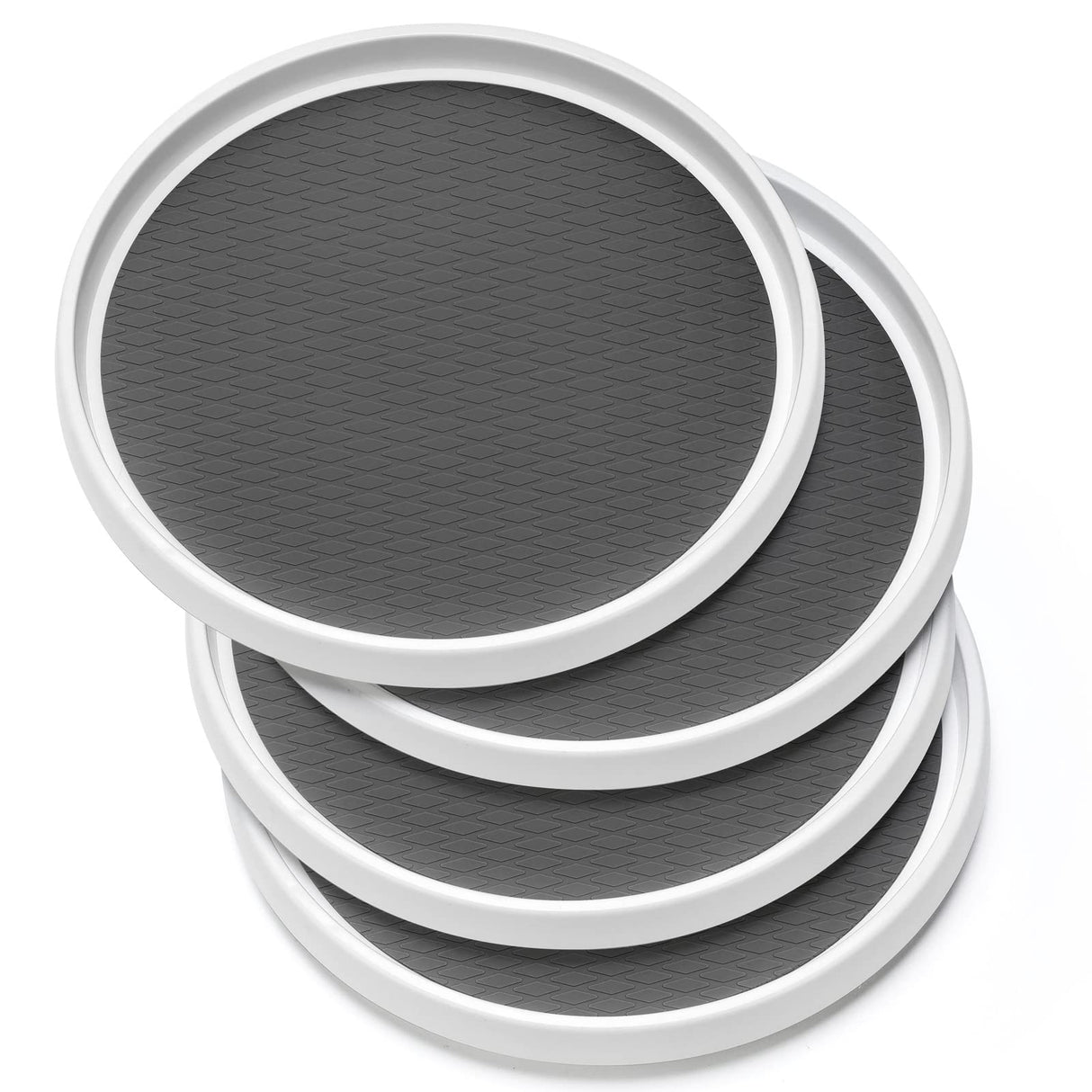 Set of 4, 10 Inch Non-Skid Lazy Susan Organizers - Turntable Rack for Cabinet, Pantry Organization and Storage, Kitchen, Fridge, Bathroom Makeup Vanity Countertop, Under Sink Organizing, Spice Rack LANDNEOO