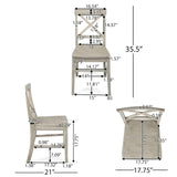 GDFStudio Wood Dining Chairs Set of 2, Farmhouse Country Side Chairs,Wooden Armless Chairs for Kitchen Dining Room Home Living Room,300 Lbs Heavy Duty Acacia Wood Chair Weathered Gray GDFStudio