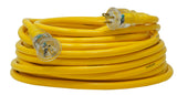 Yellow Jacket Super Heavy-Duty Extension Cord, 100 Ft 10 Gauge 3 Prong, 20-Amp with Lighted T-Blade Plug, Yellow, 2992 Yellow Jacket