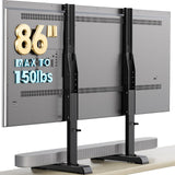 Universal TV Stand, Table Top TV Stand Base Replacement for Most 37 to 86 Inch LCD LED TVs, 7 Height Adjustable TV Legs with Cable Management Hold up to 150lbs, Max VESA 800x600mm, Black AX10TB01 AX WABER