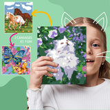 Paint-by-Numbers for Kids Ages 8-12 - Acrylic Paint Set, Paint by Numbers, Glow in The Dark, DIY Craft, Include 3 Canvas Framed with 30 Pots, 5 Brushes, Horse Paint by Number, Wooden Crafts to Paint Wings Giant