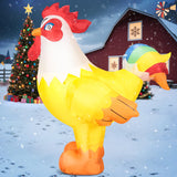 6FT Rooster Inflatables Christmas Spring, Farm Ranch Blow up Animals Cute Chicken, Decorations Outdoor Yard Built-in LED Lights Big Large Decor Party Lawn Holiday Outside DomKom