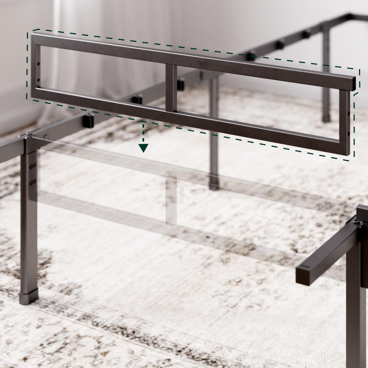 ZINUS Justin 14 Inch Easy to Assemble Mattress Foundation, Steel Support, No Box Spring Needed, Queen ZINUS