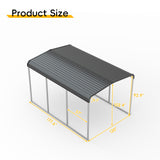 Betterhood 10x15 FT Heavy Duty Metal Carport with Galvanized Steel Roof and Metal Carport Kits, Outdoor Carport Canopy Enhanced Base, Multi-Purpose Extra Large Car Shelter for Car, SUV, Truck and Boat Betterhood