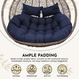 boyspringg Patio Double Egg Chair Cushion Replacement 55x35in Thickened Memory Foam Large Double Egg Swing Chair Cushions Hanging Basket Chair Cushion(Blue) boyspringg