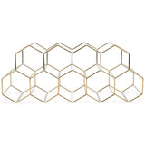 NAT & Jules Honeycomb Gold Tone Iron Metal Tabletop Wine Rack, Large - Perfect for Kitchen Countertop, Pantry or Cabinets Display or Storage - Holds 12 Bottles, Gold Tone NAT AND JULES