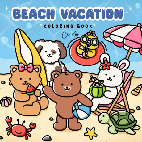 Ocean Animals: Beach Vacation Bold and Easy Coloring Book for Adults and Kids Featuring Friendly Sea Creatures, Coastal Paradise and Underwater Wonder Scenes WoodArtSupply