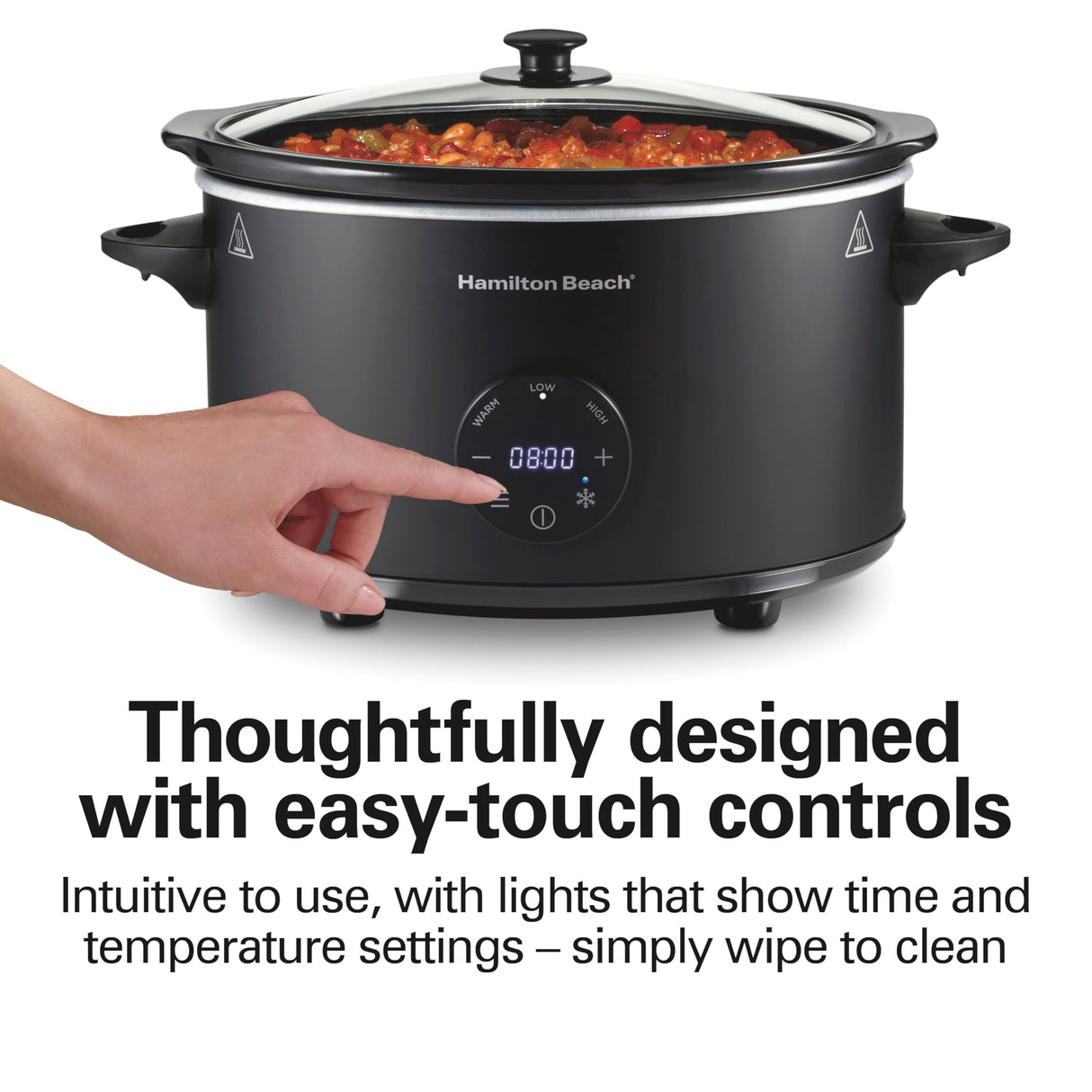 Hamilton Beach 6 Quart Set & Forget Programmable Slow Cooker with Defrost Function, Flexible Programming With Adjustable Countdown Timer, Dishwasher Safe Crock and Lid, Black (33765) Hamilton Beach