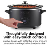 Hamilton Beach 6 Quart Set & Forget Programmable Slow Cooker with Defrost Function, Flexible Programming With Adjustable Countdown Timer, Dishwasher Safe Crock and Lid, Black (33765) Hamilton Beach