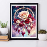 ijbnhd Rose Dream Catcher Diamond Painting Art Kit for Adults Rose Diamond Art Painting for Beginners Full Drill Round Gem Art Painting for Crafts Home Wall Decor Gift 12x16inch ijbnhd