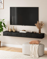 Aienvey Floating Nightstand, Floating Shelf with Drawer, Wall Mounted Nightstand, Floating Bedside Table (Black) Aienvey