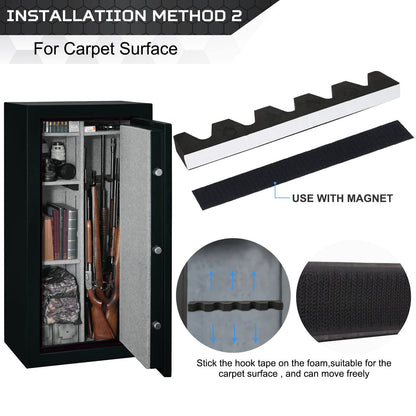 OCQOTAT Foam Gun Rack With Buttstock Base 1 Set, High Density Foam 5 Rifle Rack And Buttstock Holder With Magnetic Strip Hook For Gun Safe Accessory Storage Weapons Gun Safe Rack With Foam Pa - WoodArtSupply