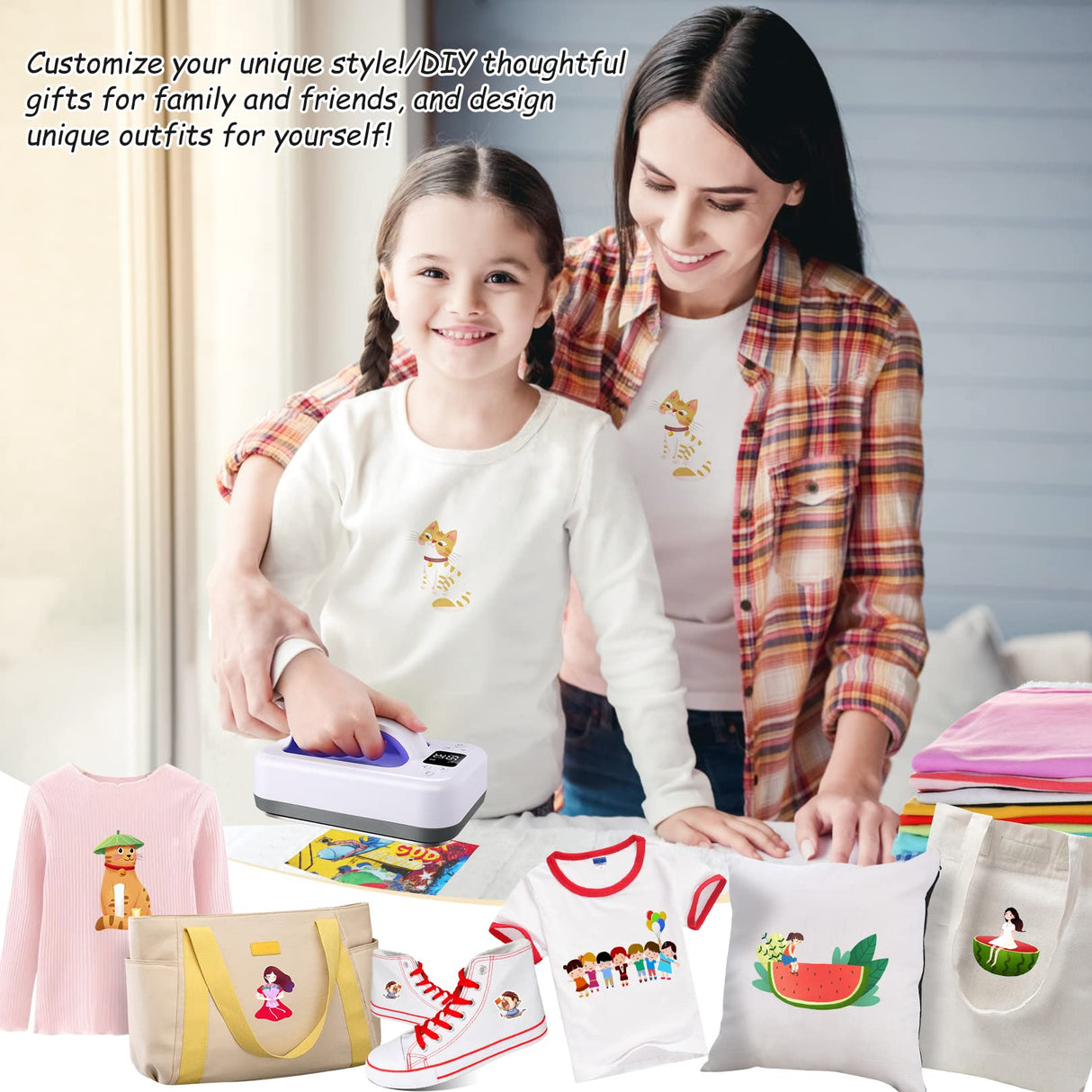 Heat Press Small Heat Press Machine for Heating Transfer, 7 × 4.8 inch Portable Easy Press Mini Heat Press for DIY T Shirts, Hats, Bags.etc(Blue) Legooin