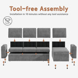 wanan 103" Sleeper Sofa, L-Shaped Sectional Sofa Bed with Storage Chaise, Reversible 2 in 1 Pull Out Couch with Cup Holders and Side Pockets for Living Room, Easy Assembly (Wool Blend, Grey) wanan