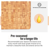 Small End Grain Bamboo Cutting Board | Professional, Butcher Block | Non-Slip Rubber Feet Top Notch Kitchenware