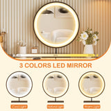 BROTTAR Vanity Desk with Mirror and Lights, 49" Modern Makeup Vanity with Charging Station, 6 Drawers & Divided Organizers, Glass Top Dressing Table for Women Girls Bedroom, White (Chair not Include) BROTTAR