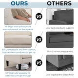 VINGLI Loveseat 53" Small Couch Loveseat Sofas for Living Room Mid Century Modern Sofa Couch Beige Love Seat Couches with Scooped Arms for Small Spaces, Bedroom, Apartment, Studio VINGLI