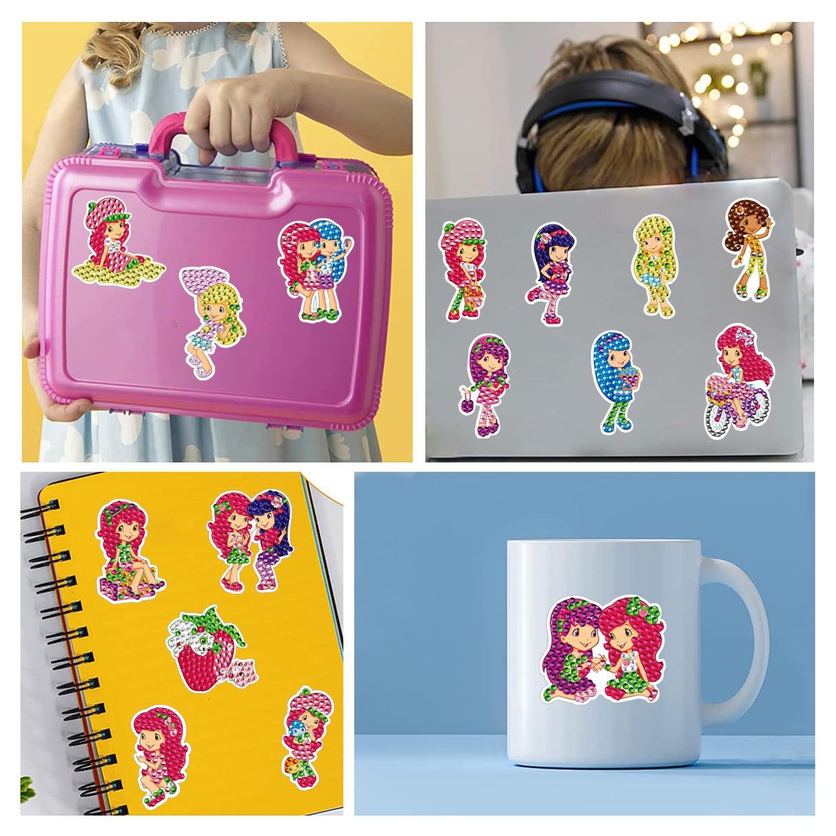 FLYSONG Diamond Art Kits for Kids Adults,DIY Cartoon Princess 22 Pcs Creative Diamond Art Stickers - Gem Painting Craft Mosaic Stickers by Number Kits (Cartoon Princess) FLYSONG