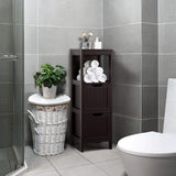 Yaheetech Espresso Wooden Multi-Functional Bathroom Storage Cabinet with Drawers and Adjustable Shelves Yaheetech