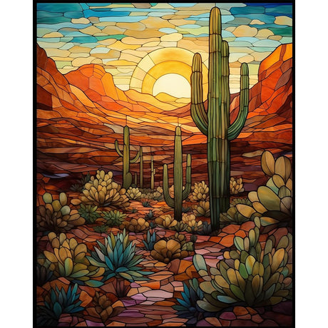 Natuyalo Paint by Numbers Kit for Adults - Cactus DIY Adult Paint by Number Kits Wilderness Landscape Acrylic Canvas Painting for Adults Beginners Kids Art Crafts Without Frame, 16x20 Inch Natuyalo