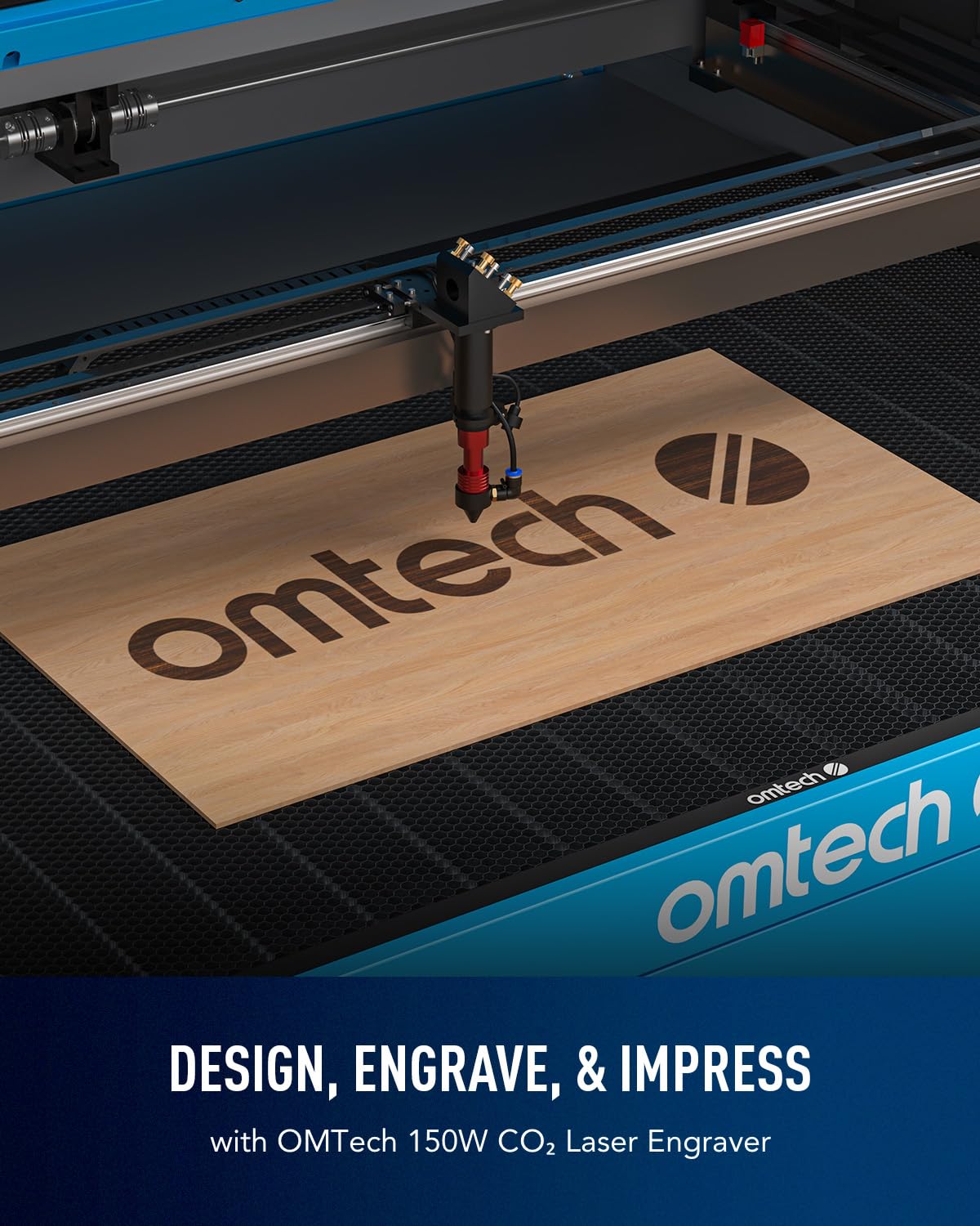 OMTech 150W CO2 Laser Engraver with Autolift Autofocus, 150W Laser Cutter 2 Way Pass Through, 40x63 Laser Engraving Machine with Ruida Control 3-Way Pass-Through Air Assist, Laser Cutting Machine