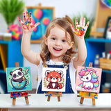 HOIYLDS Framed 4 Pack Paint by Number for Kids, Cute Animals Paint by Numbers for Kids Ages 8-12, Paint by Numbers Kits Children Beginner, DIY Acrylic Oil Painting for Home Wall Decor (8x8inch) HOIYLDS