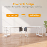 CubiCubi L Shaped Desk, 40 Inch Computer Desk with Reversible Storage Shelves Home Office Corner Desk Study Writing Table, White CubiCubi