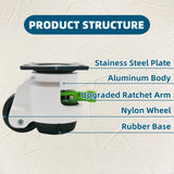 4 Pack Leveling Casters with Ratchet Handle, Adjustable Heavy Duty Casters, Retractable and 360 Degree Swivel Castors, Quiet and Floor-Friendly, for Workbench, Equipment, Swivel Castor Wheels (T60) LSWhee