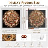 DIADAY 5D Diamond Painting Kit, Mandala Diamond Art Kits for Adults & Beginners, Full Drill Round Gems, DIY Dot Craft, Home Wall Decor Gift, 12x12 Inches DIADAY