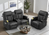 YONISEE Living Room Furniture Set, Loveseat Recliner 2 Seater and 360° Swivel Recliner Chair with Massage, Luxury Reclining Sofa 2PC Set for Living Room (2+1) YONISEE