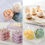 JOJOPLAY Silicone Candle Molds Big Set for Candle Making with Candle Wicks, 6Pcs 3D Resin Mold for Wax Candle Soap Silicone Mold DIY Scented Candle JOJOPLAY