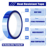 MEBMIK 6 Rolls 20mm x33m(108ft) Blue Heat Tape High Temperature Heat Resistant Tape Heat Transfer Tape for Heat Sublimation Press Vinyl,No Residue MEBMIK