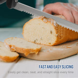 VLOXO Cordless Electric Knife, Electric Knives Rechargeable Bread Knife with Safety Lock Ergonomic Handle Electric Meat Knife for Carving Meat Bread Steak Fish Fillet Cheese Include 2 Blades VLOXO