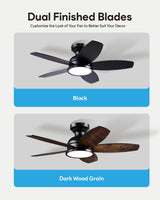 VONLUCE Ceiling Fans with Lights, 36 Inch Ceiling Fan and Remote, Full-spectrum LED Light, 3CCT, 6-Speeds Noiseless Reversible DC Motor, Modern Ceiling Fan for Bedroom Living Room Farmhouse, Black VONLUCE