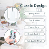 Bdor 2 Pack 26in Farmhouse White Waterproof Wood Metal Decorative Lanterns with Remote Control, Timer, Tempered Glass, Flameless Pillar Candles, Decorative Lanterns for Front Porch, Wedding Bdor