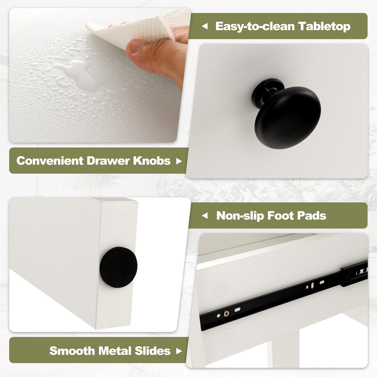 GLOBALWAY48” Computer Desk, Study Writing Desk with 5-Cube Hutch, 2 Drawers & Charging Station, Home Office Workstation for Living Room, Study & Bedroom, White Giantex